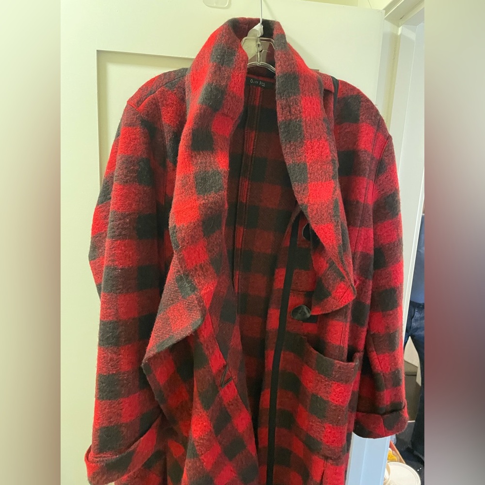 Oliver Jung Red Checkered Coat